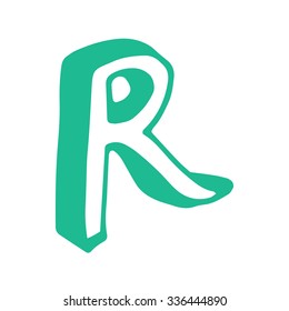 hand painted funny character font vector R