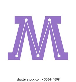hand painted funny character font vector M
