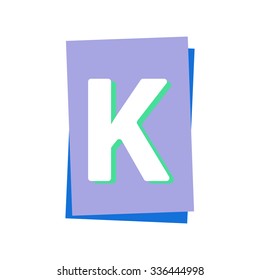 hand painted funny character font vector K