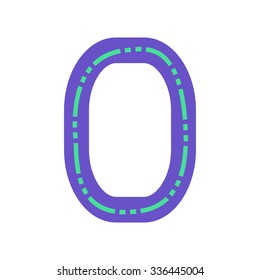hand painted funny character font vector O 0
