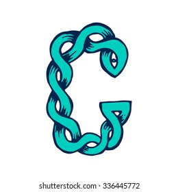 hand painted funny character font vector C celtic