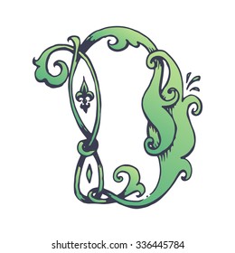 hand painted funny character font vector D