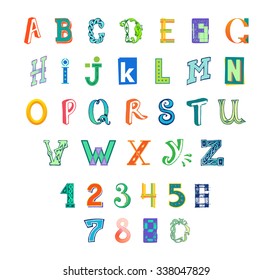 hand painted funny character font vector  creative