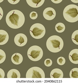 Hand painted green leafs vector seamless repeat