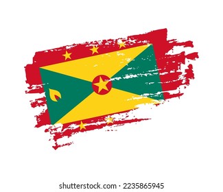 Handgemalte Grenada-Grunge-Flagge auf solidem Hintergrund