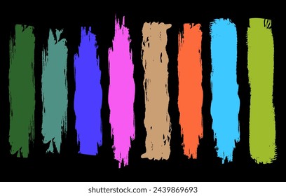 Hand painted grunge brushes dirty artistic brush strokes vector.