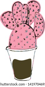 hand painted home plants in vector, bright color, unusual design
