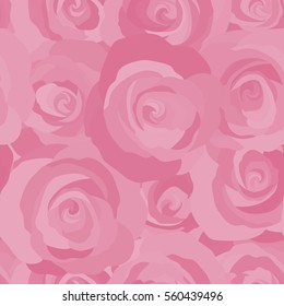 Hand painted illustration in pink colors. Vector rose flowers seamless pattern.