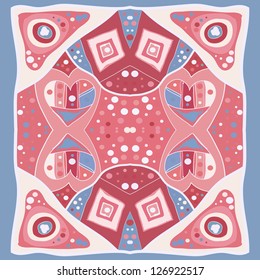 hand painted illustration for valentines or romance post card. Love valentine concept in red pink blue colors. EPS file Zentangle painted