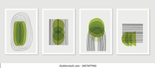 Hand painted illustrations wall arts vector. Surface pattern design. Abstract art textile design with line arts painting, Covering greetings cards, cover, print, fabrics and wall decoration.