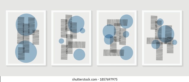 Hand painted illustrations wall arts vector. Surface pattern design. Abstract art textile design with line arts painting, Covering greetings cards, cover, print, fabrics and wall decoration.