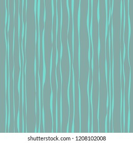 Hand painted improvised blue lines against gray color. Seamless abstract pattern. Modern striped seamless pattern with handdrawn strokes. Hand painted grungy lines in turquoise and gray colors.