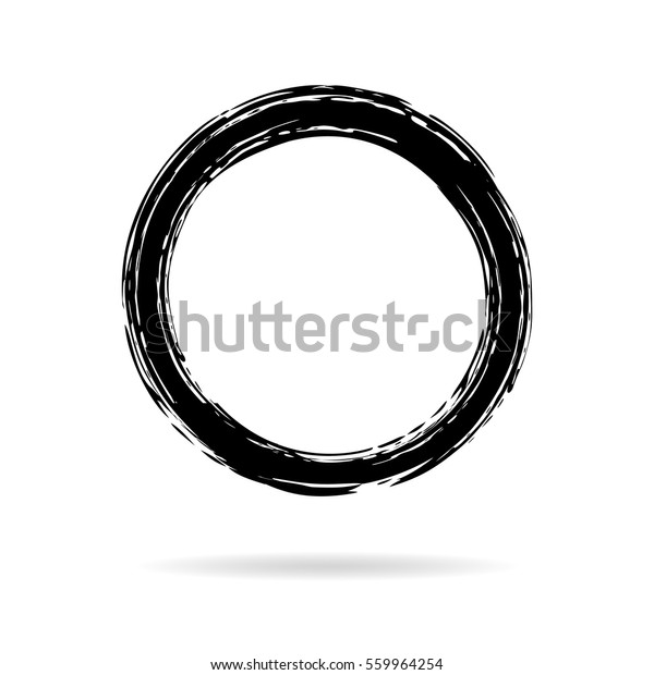 Hand painted ink blob. Hand\
drawn grunge circle. Black round button. Graphic design element for\
web, corporate identity, cards, prints etc. Vector\
illustration