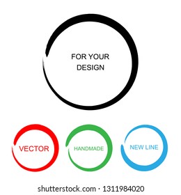 Hand painted ink circles set. Graphic design elements for web sites, corporate identity, posters etc. Vector illustration.