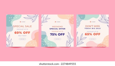 Hand painted instagram post  template