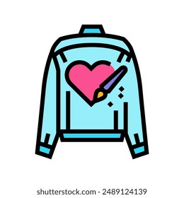 hand painted jacket diy fashion handmade color icon vector. hand painted jacket diy fashion handmade sign. isolated symbol illustration