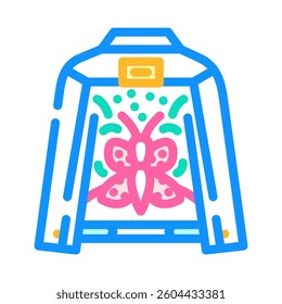 hand painted jacket diy fashion handmade color icon vector. hand painted jacket diy fashion handmade sign. isolated symbol illustration