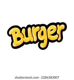 Hand painted lettering burger for fast food