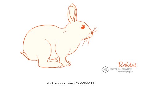 Hand painted lovely rabbit material, abstract vector animal cartoon image, festival blessings, children's biological knowledge education material.