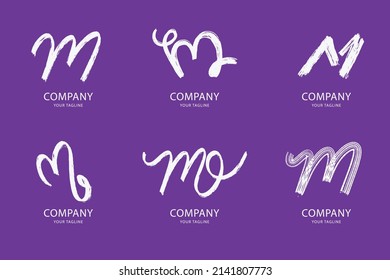 handgemalt m-Brief-Logo-Vorlagensatz