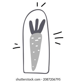 Hand painted magic grey carrot in Scandinavian style