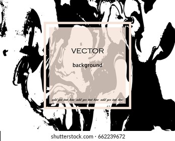 Hand painted marble background. Ink texture with place for text