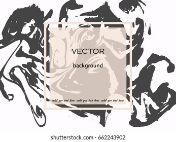 Hand painted marble background. Ink texture with place for text