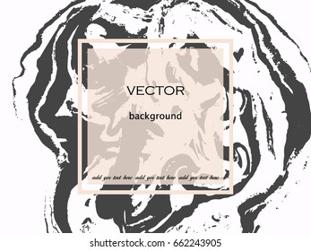 Hand painted marble background. Ink texture with place for text