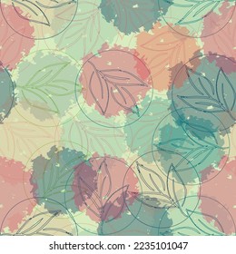 Hand painted multicolor watercolor allover seamless spring daisy liberty flowers Delicate multicolored flowers and tropical leaves on pastel background.