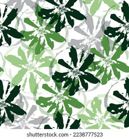 Hand painted multicolor watercolor allover seamless spring daisy liberty flowers Delicate multicolored flowers and tropical leaves on pastel background.