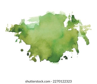 handbemalte olivgrüne Aquarellfarbe, roter Hintergrund 