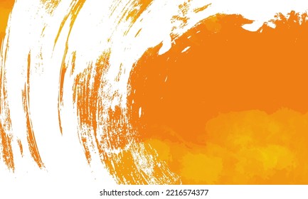 Hand painted orange watercolor background with grunge