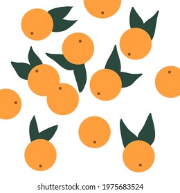 Hand painted oranges fruit seamless pattern design with citrus fruit. Fruit repeated background. Vector bright print for fabric or wallpaper.