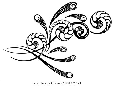 Hand painted ornament with a beautiful complex pattern for the design of invitations, letters and greeting cards
