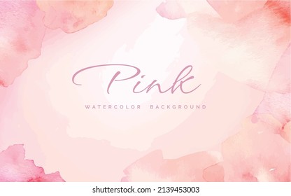 Hand painted pastel pink watercolor background