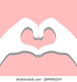hand painted pink background showing hearts showing love