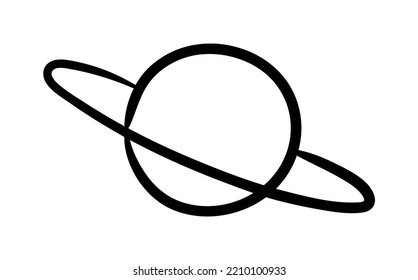 Hand painted planet. Sticker for notebooks and textbooks, briefcase badge. Graphic element for website, poster or banner. Universe, galaxy and space concept. Cartoon flat vector illustration