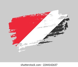 Hand painted Principality of Sealand grunge brush style flag on solid background