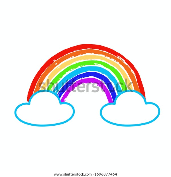 Hand Painted Rainbow Clouds Stock Vector (Royalty Free) 1696877464 ...