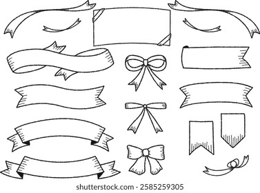 Hand painted ribbon frame set