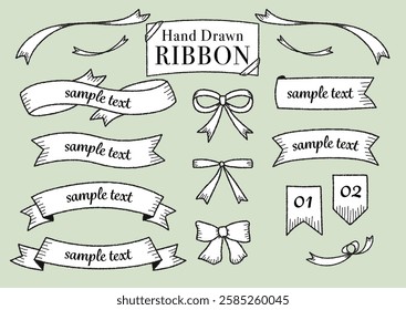 Hand painted ribbon frame set