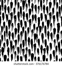 Hand painted seamless abstract shapes pattern. Abstract ink vector  illustration. Endless background.