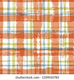 Hand painted stripes clothes seamless vector pattern. Ink paint lines textured background. Grunge brush stroke stripes print design for clothes. Trendy colors design. Original decor lines pattern.