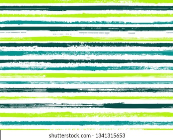 Ropa de rayas pintadas a mano sin fisuras de vectores. Fondo retro con textura de líneas. Diseño de impresión de rayas de pincel gruesas para ropa. Trazado de manteles de arte. Chevron retro decorativo.