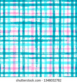 Hand painted stripes clothes seamless vector pattern. Linen lines minimal pattern. Grunge brush stroke stripes print design for clothes. Retro background with lines texture. Modern sketch graphics.