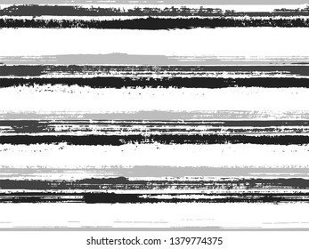 Hand painted stripes clothes seamless vector pattern. Trendy colors design. Grunge brush stroke stripes print design for clothes. T-shirt fashion line pattern. Vintage repeating lines background.