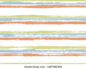 Hand painted stripes clothes seamless vector pattern. Unique minimalist design. Grunge brush stroke stripes print design for clothes. Dry ink art lines background. T-shirt fashion line pattern.
