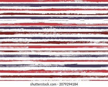 Ropa de rayas pintadas a mano sin fisuras patrón vectorial. Fondo de líneas casuales impecable. Diseño de impresión de rayas de pincel grueso para ropa. Gráficos de sketch modernos. Patrón de líneas de papel de ajuste.