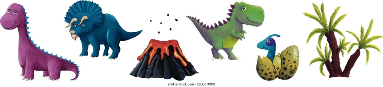 Hand Painted Style Dinosaur Pack