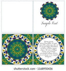 Hand painted texture background for invitation card. Wedding, postcards and business card templates. Vector illustration. The front and rear side